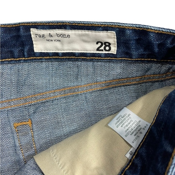 ⚡️SOLD⚡️Rag & Bone Fray Raw Cut Dark Blue Denim Cotton Shorts Size 28 NEW - Picture 7 of 16